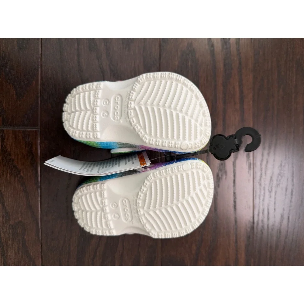 Crocs Toddler Classic Spray Dye Clog Rainbow Multi Color 208094-94S Size C4